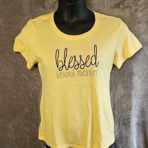 Yellow Graphic Tee - Blessed Beyond Measure